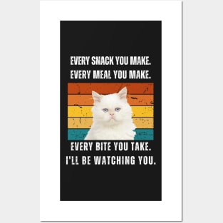 Every snack you make. Persian cat retro design Posters and Art